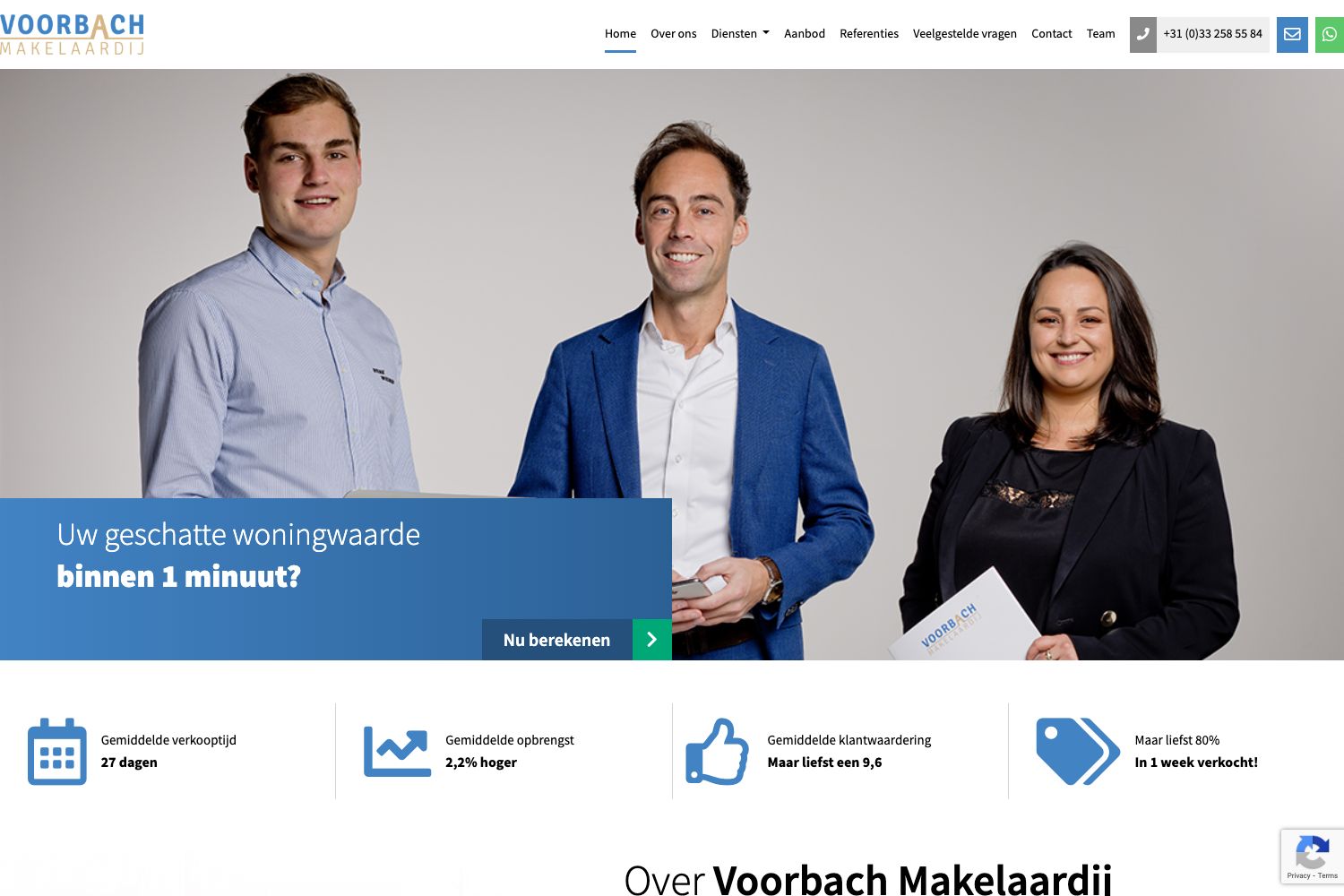 Website screenshot https://voorbachmakelaardij.nl