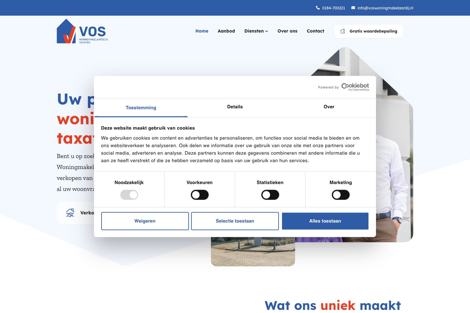 Website screenshot https://voswoningmakelaardij.nl