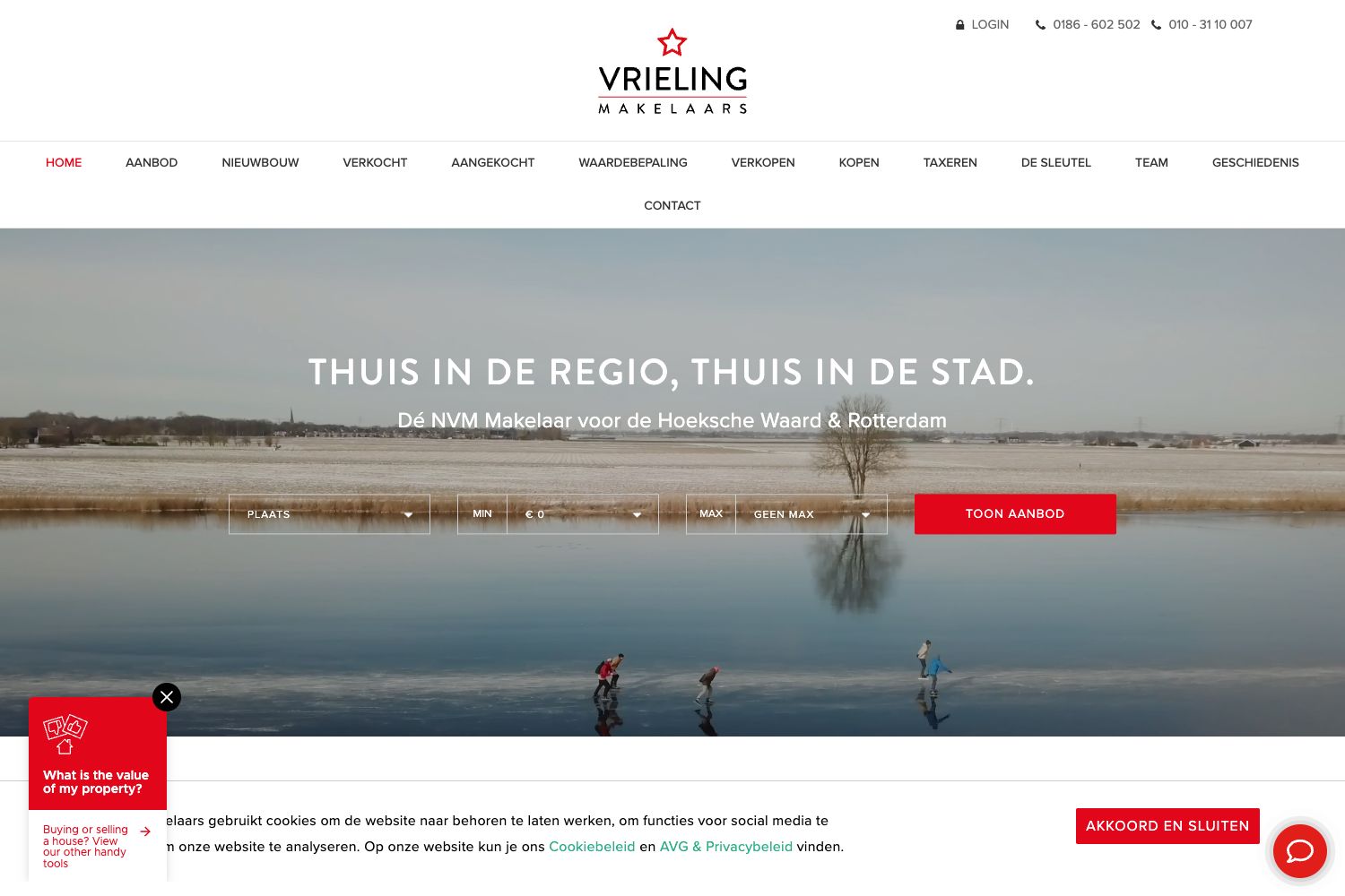 Website screenshot https://vrielingmakelaars.nl