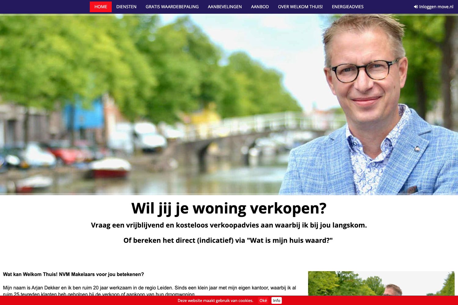 Website screenshot https://welkomthuismakelaardij.nl