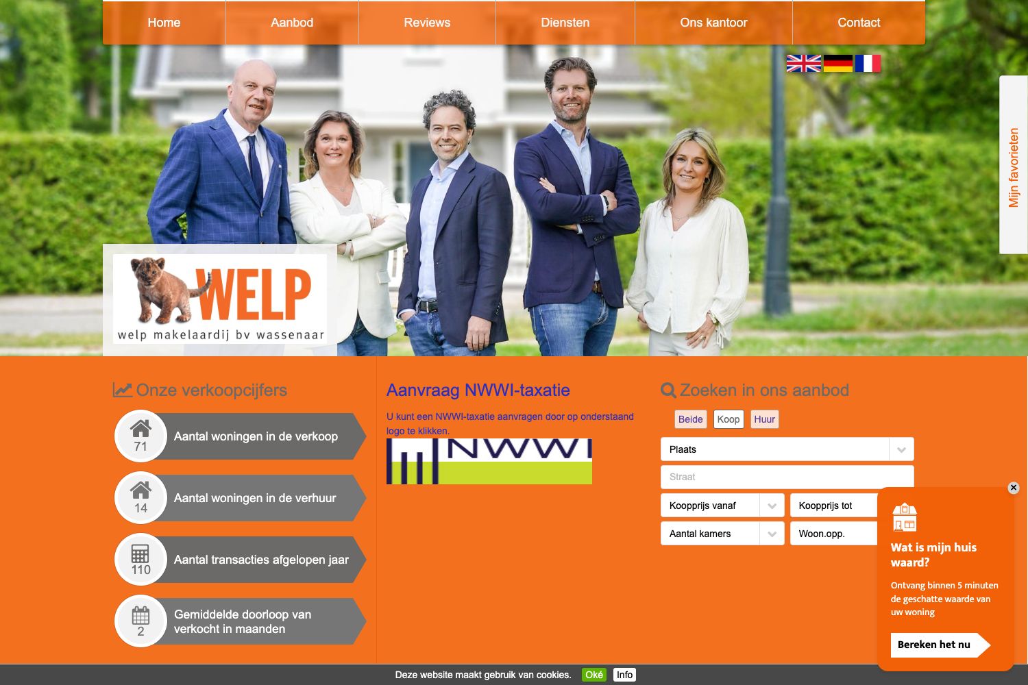 Website screenshot https://welpmakelaardij.nl
