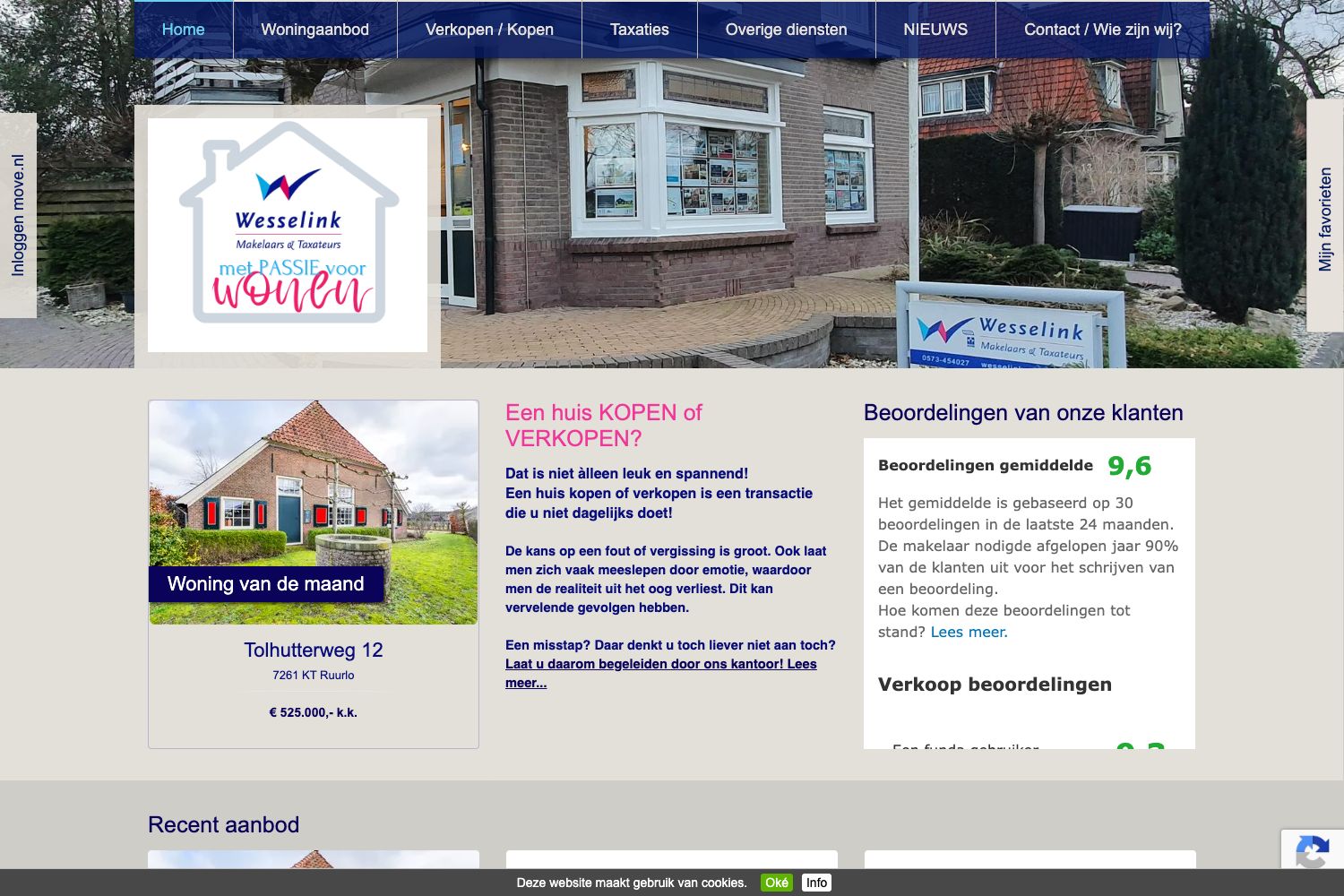 Website screenshot https://wesselinkmakelaars.nl