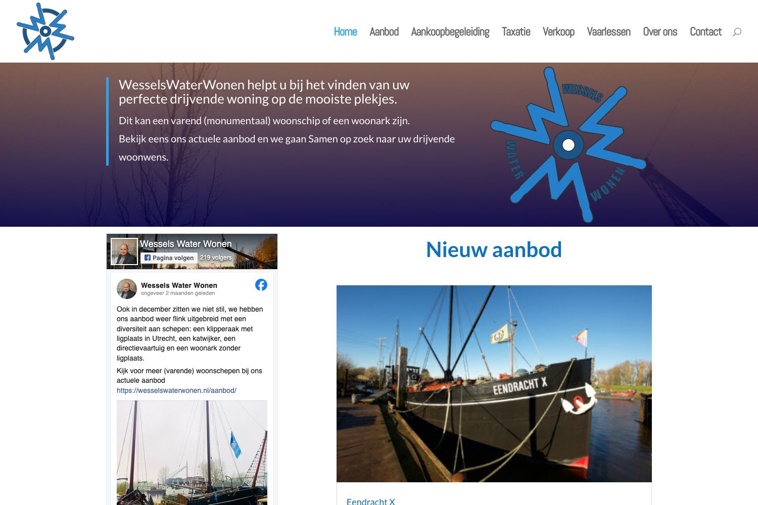 Website screenshot https://wesselswaterwonen.nl