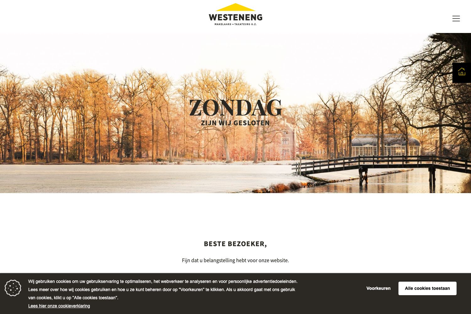 Website screenshot https://westeneng-makelaardij.nl