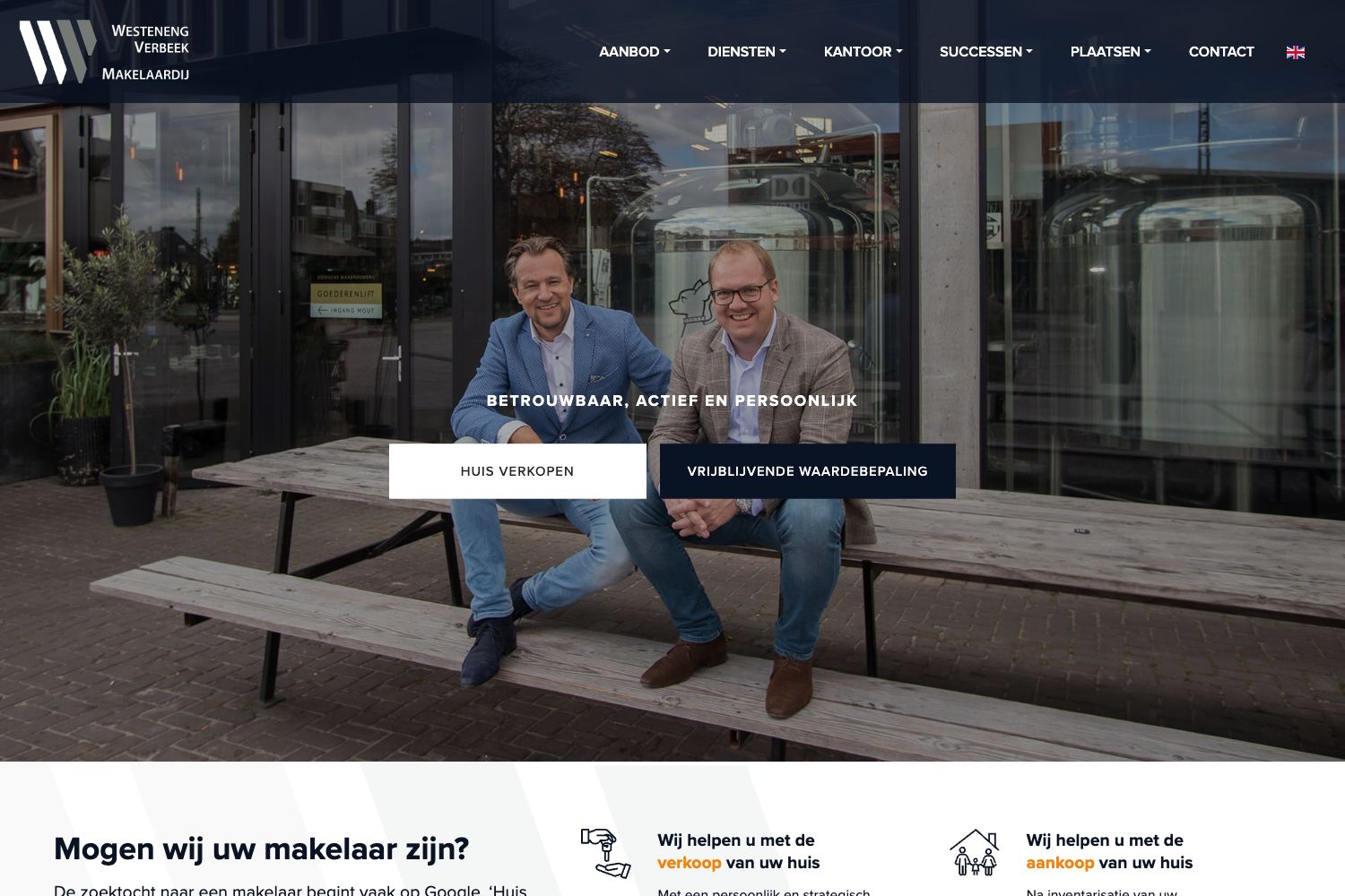 Website screenshot https://wvmakelaardij.nl
