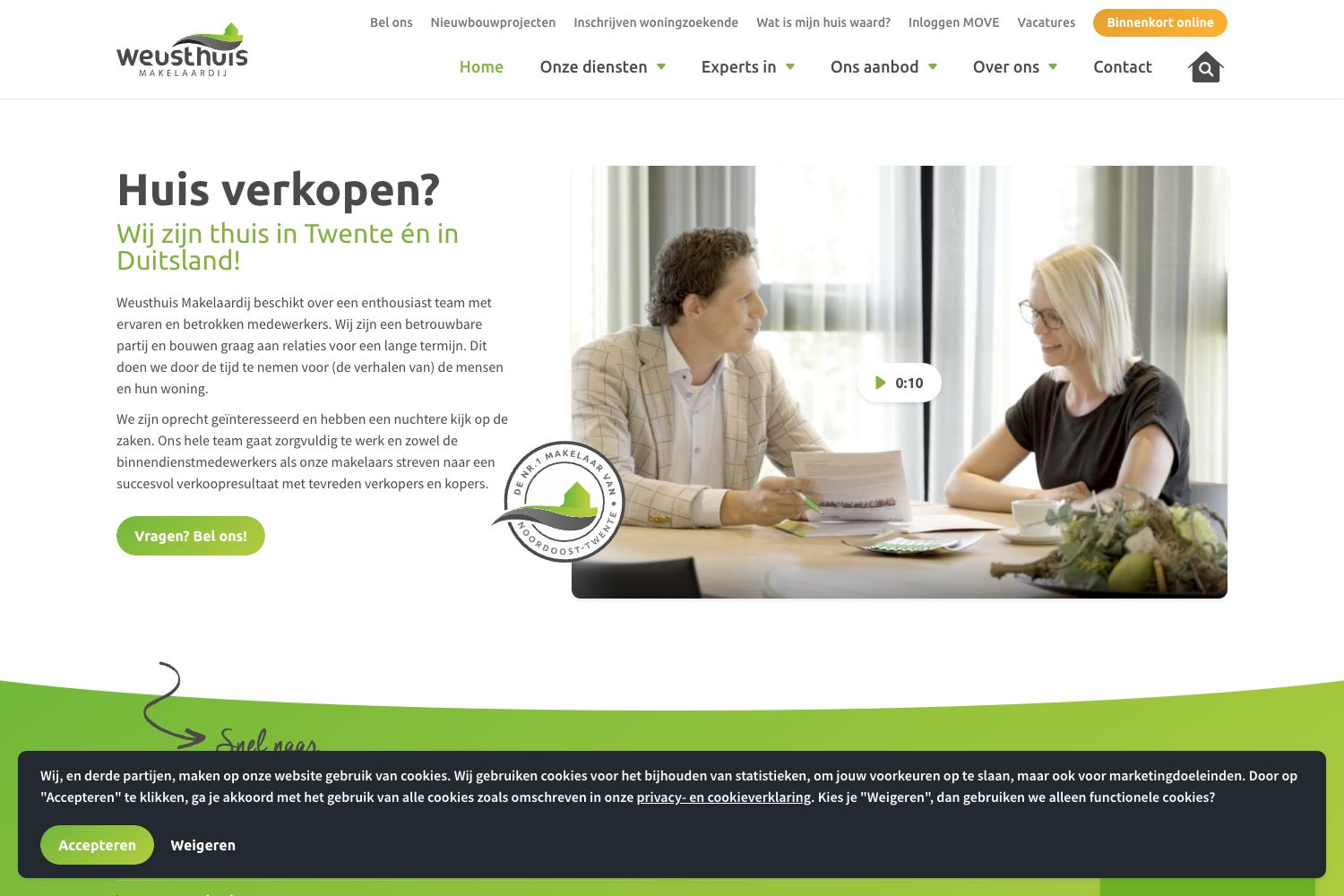 Website screenshot https://weusthuismakelaardij.nl