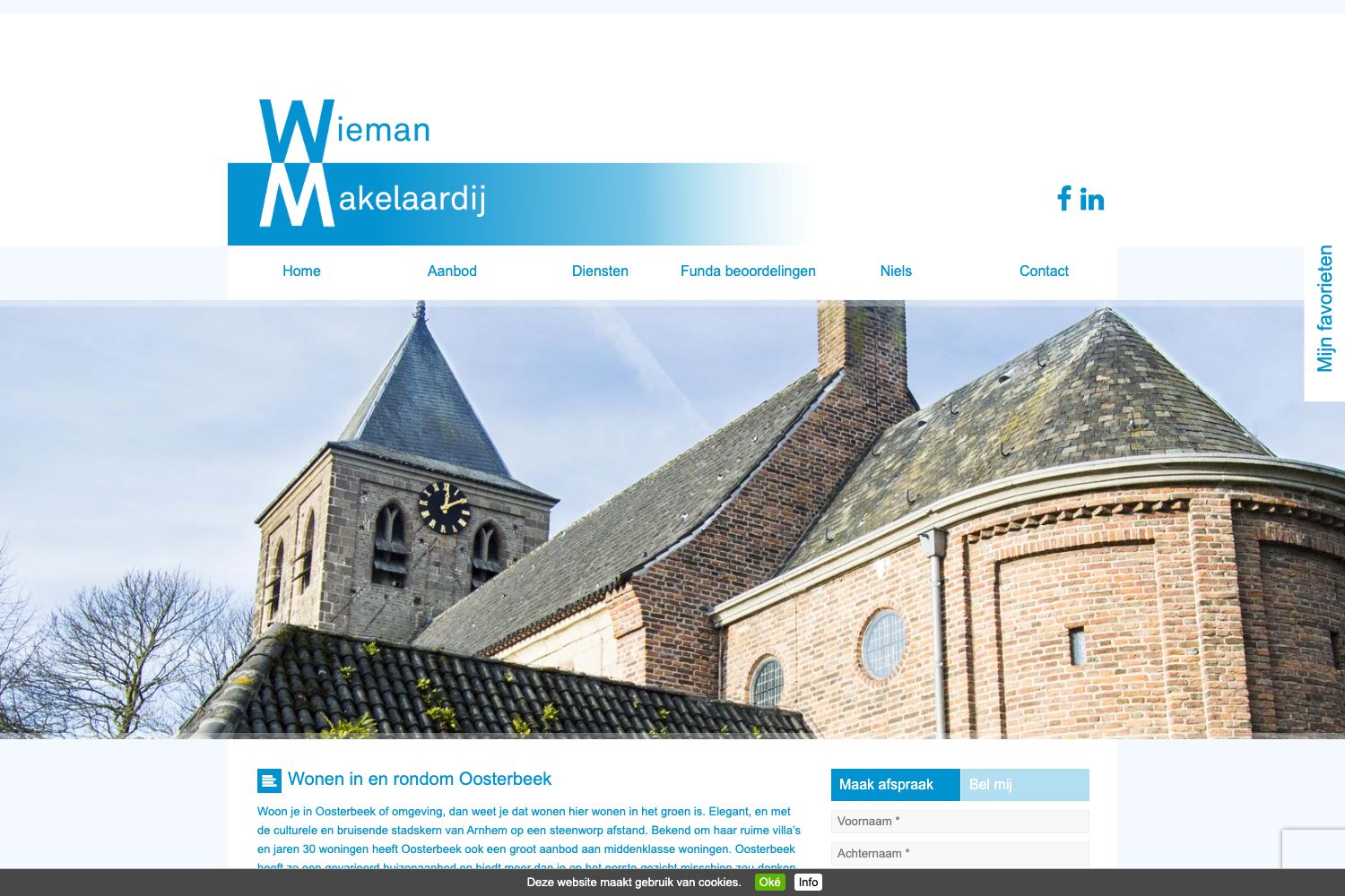 Website screenshot https://wiemanmakelaardij.nl