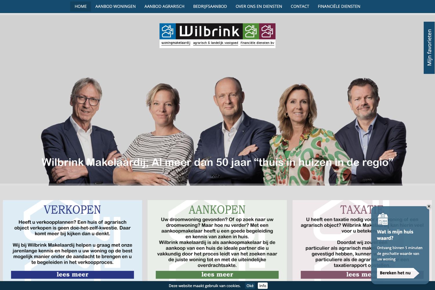 Website screenshot https://wilbrinkmakelaardij.nl