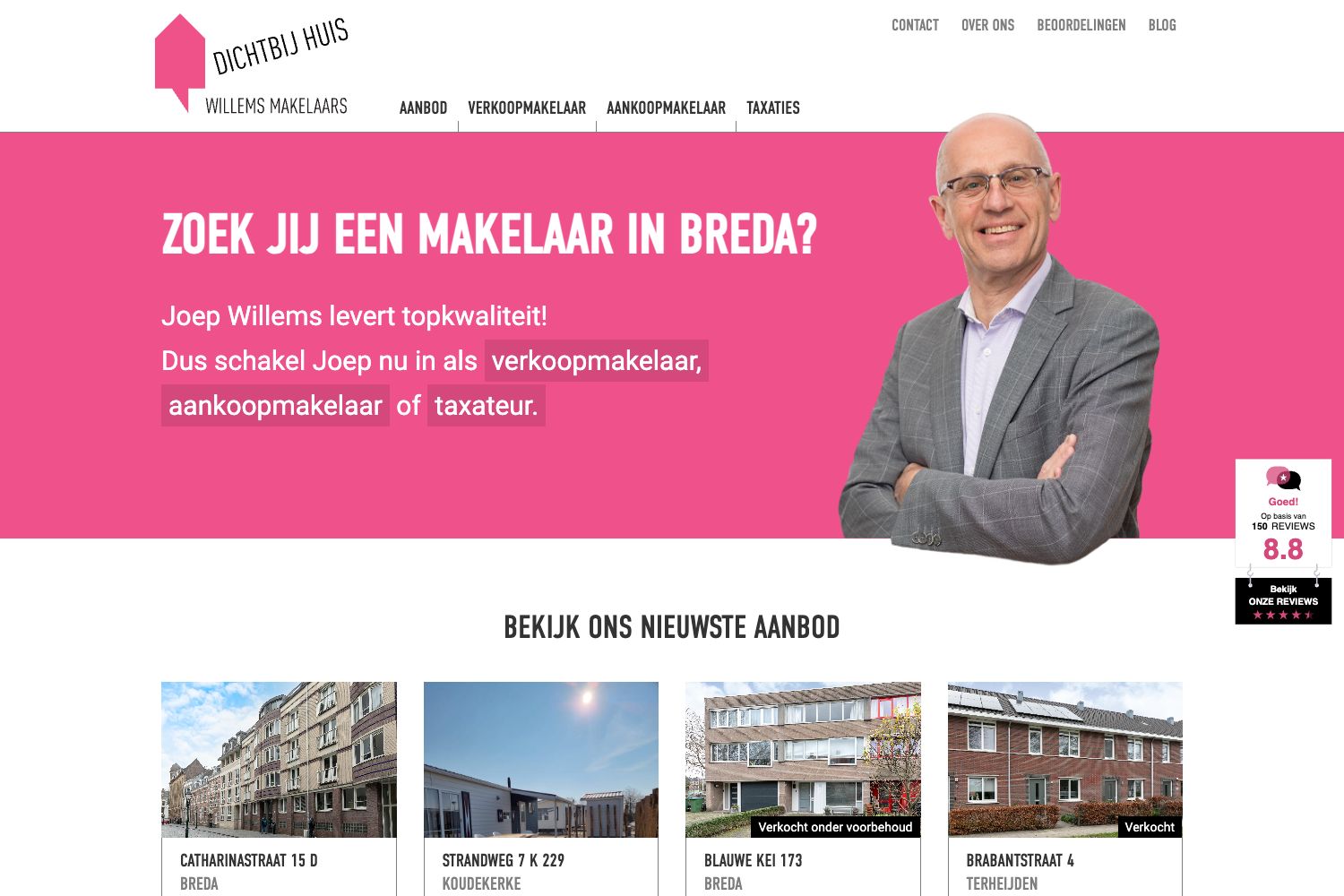 Website screenshot https://willemsmakelaars.nl