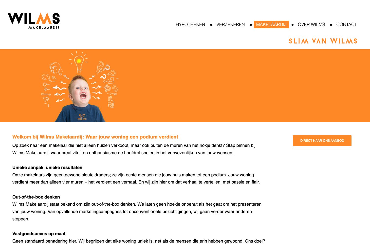 Website screenshot https://wilmsmakelaardij.nl