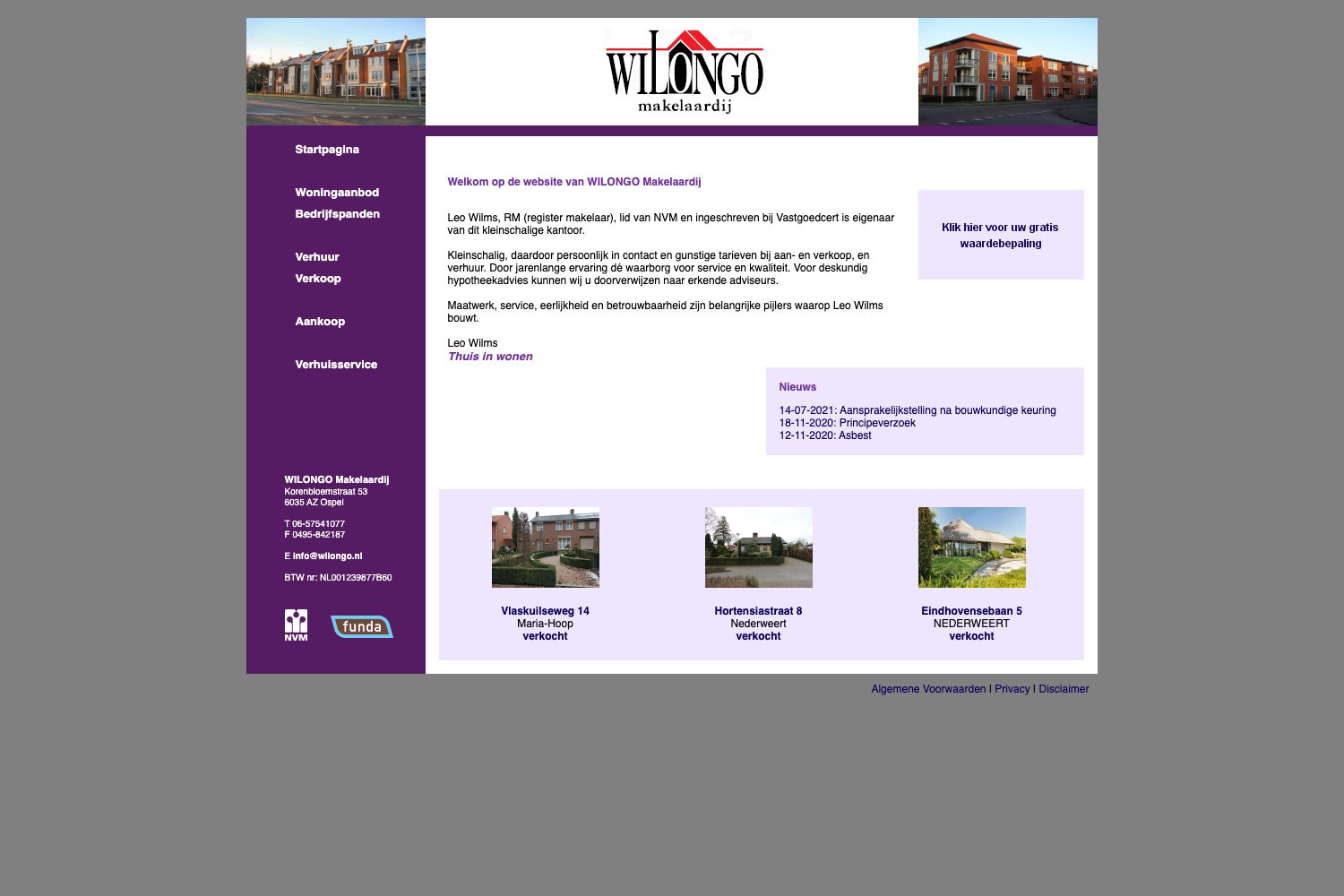 Website screenshot https://wilongo.nl