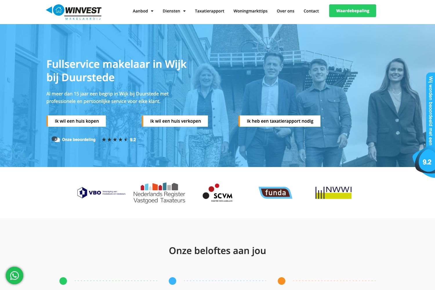 Website screenshot https://winvestmakelaardij.nl