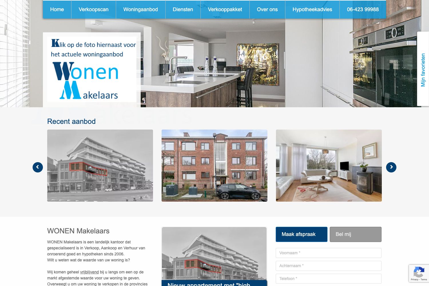 Website screenshot https://wonenmakelaars.nl