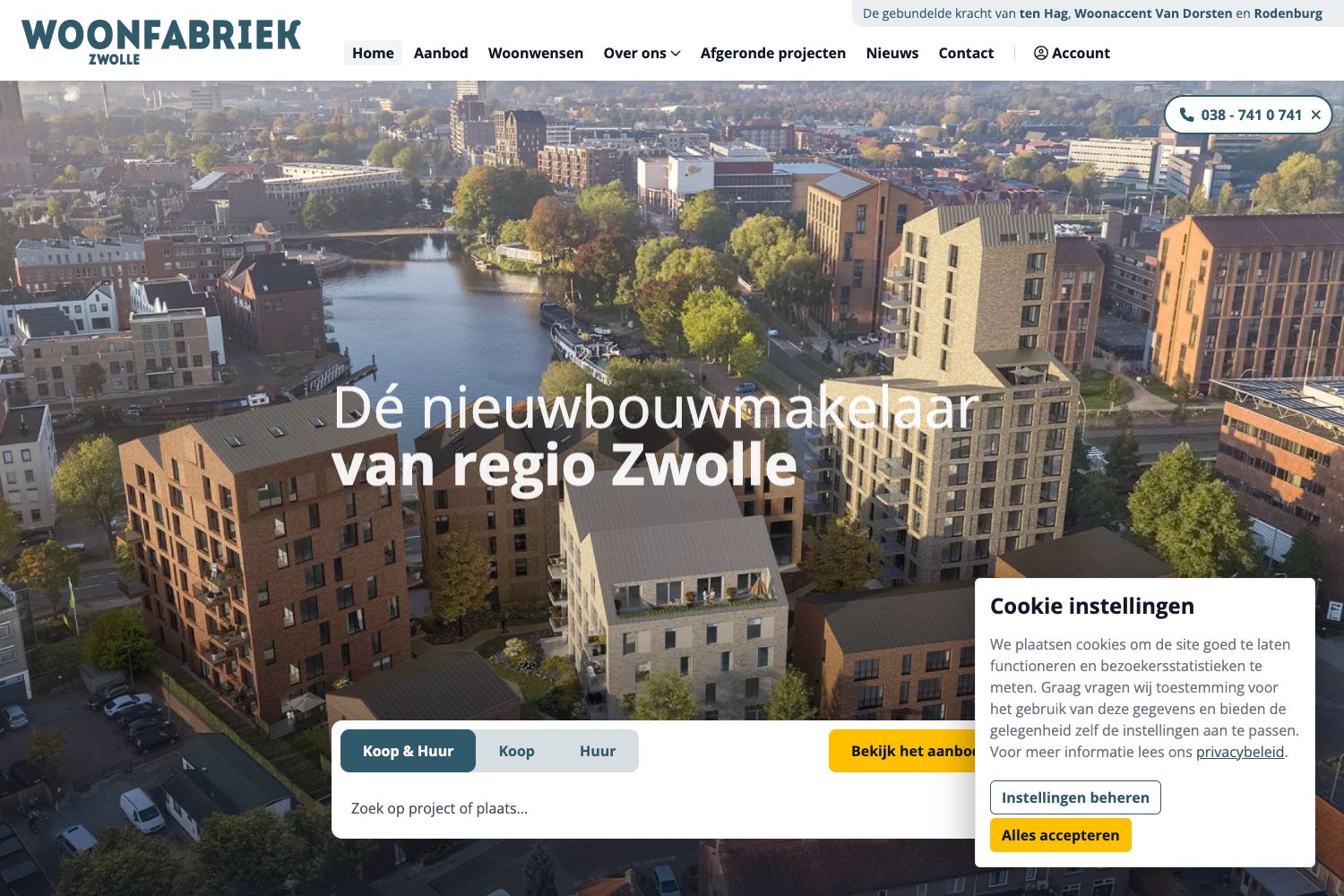 Website screenshot https://woonfabriekzwolle.nl