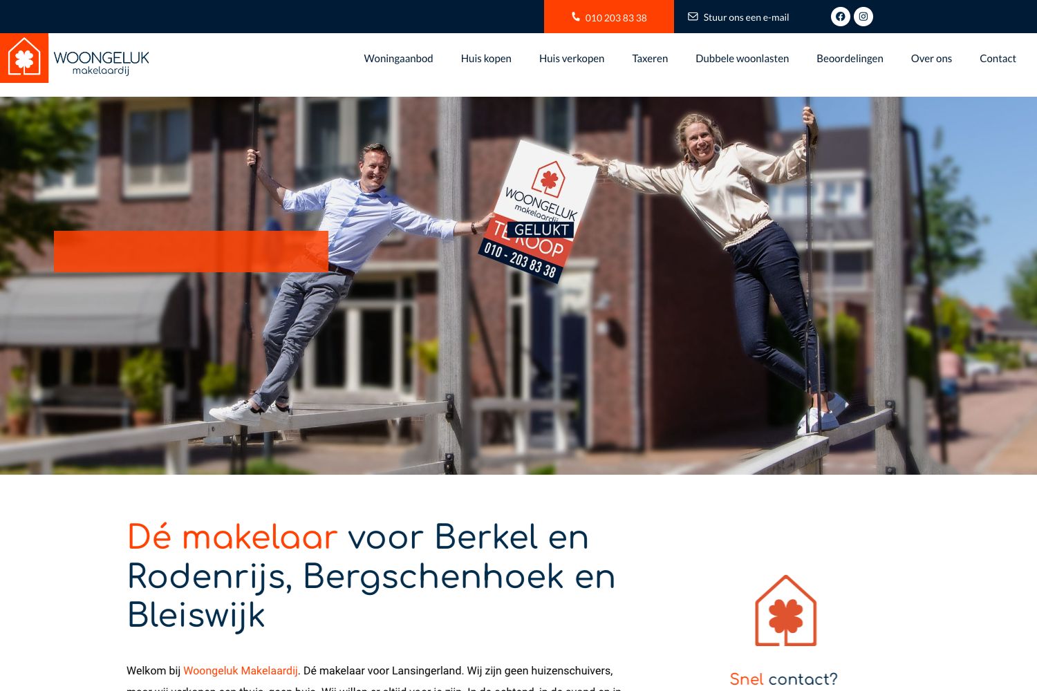 Website screenshot https://woongelukmakelaardij.nl