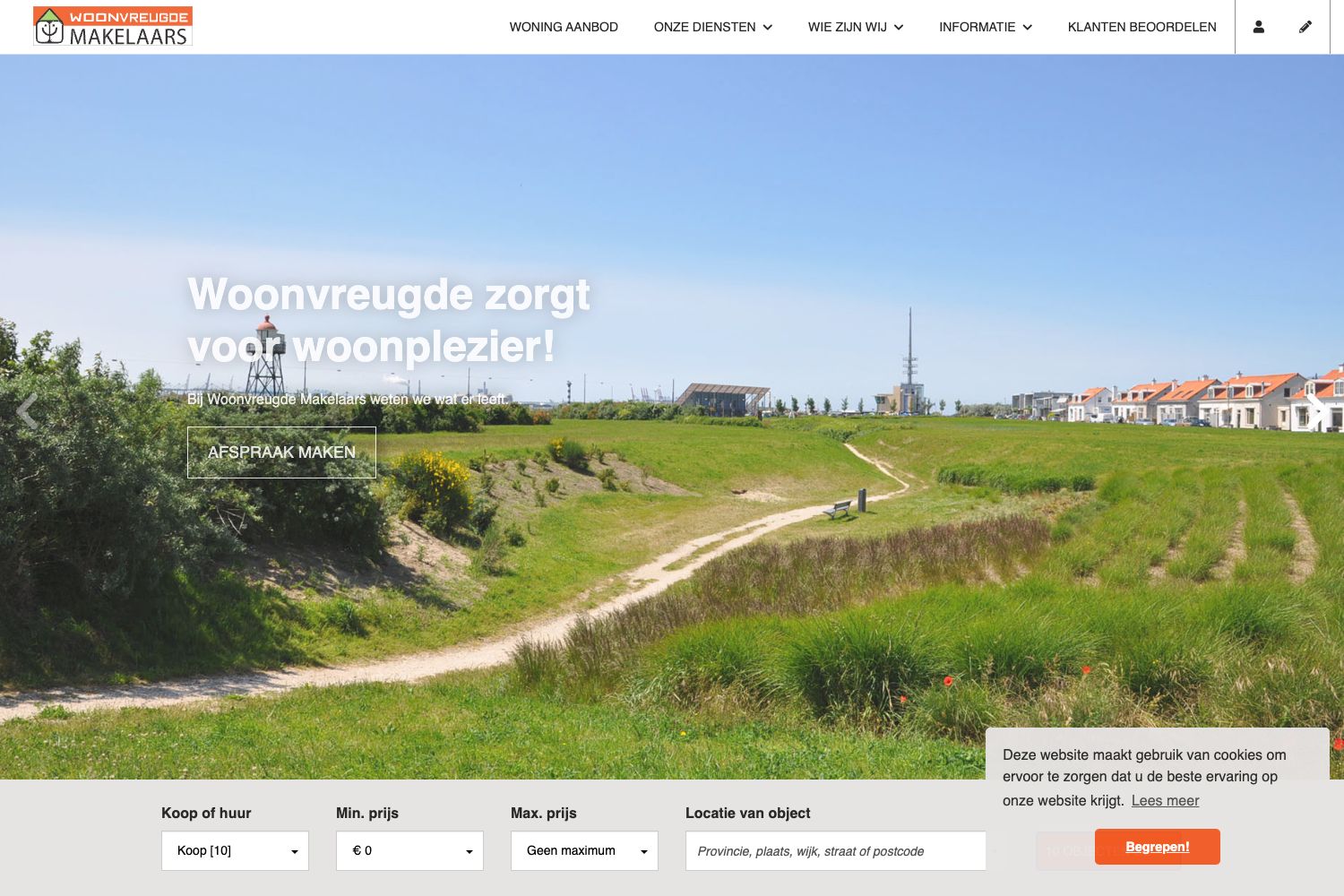 Website screenshot https://woonvreugde.nl