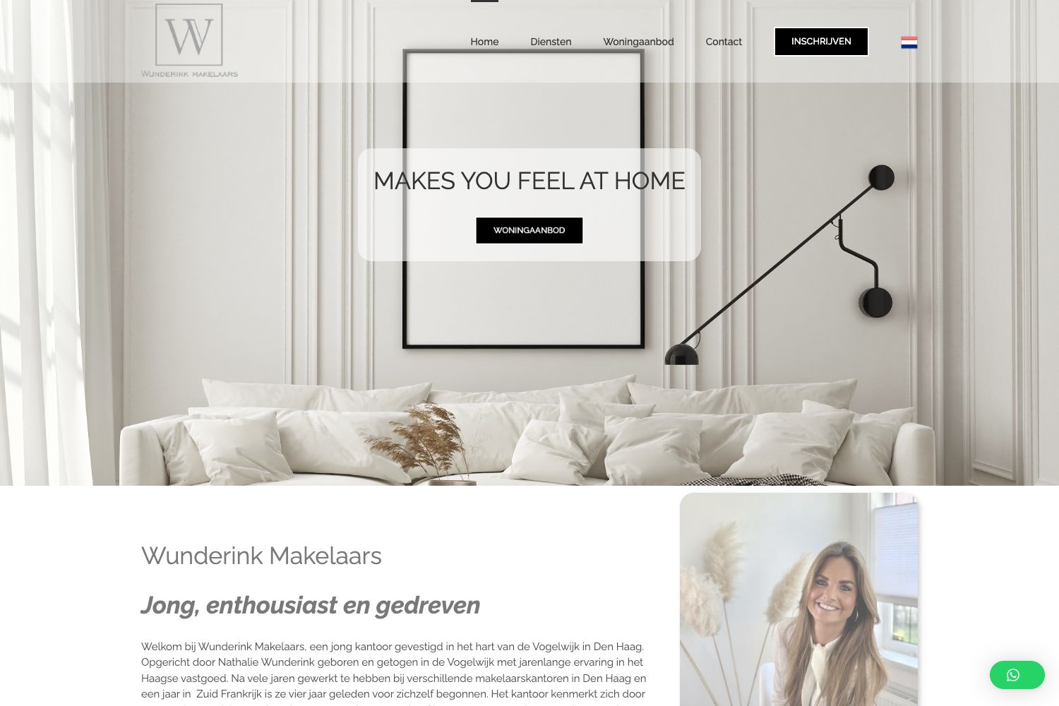 Website screenshot https://wunderinkmakelaars.nl