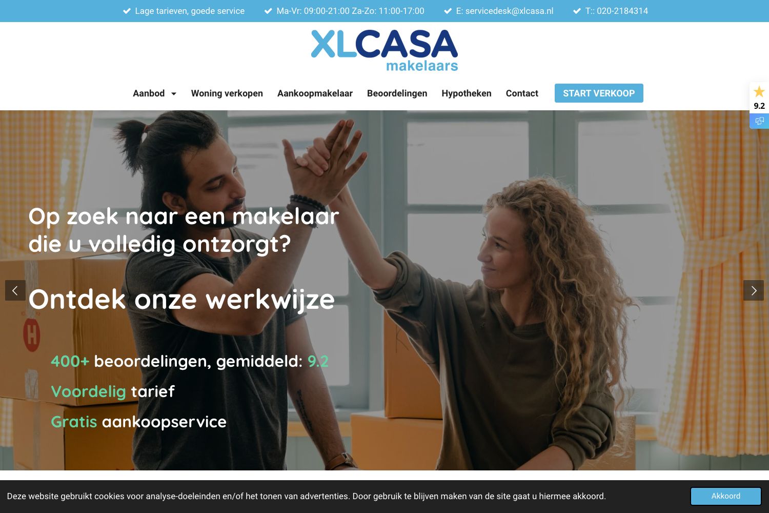 Website screenshot https://xlcasa.nl