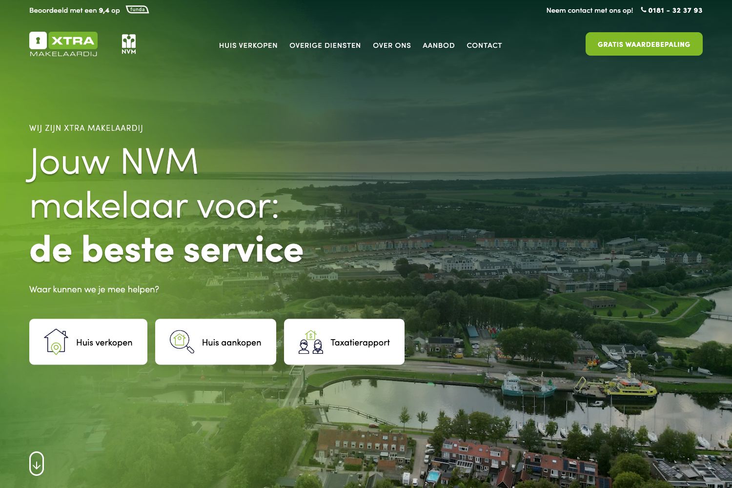 Website screenshot https://xtramakelaardij.nl