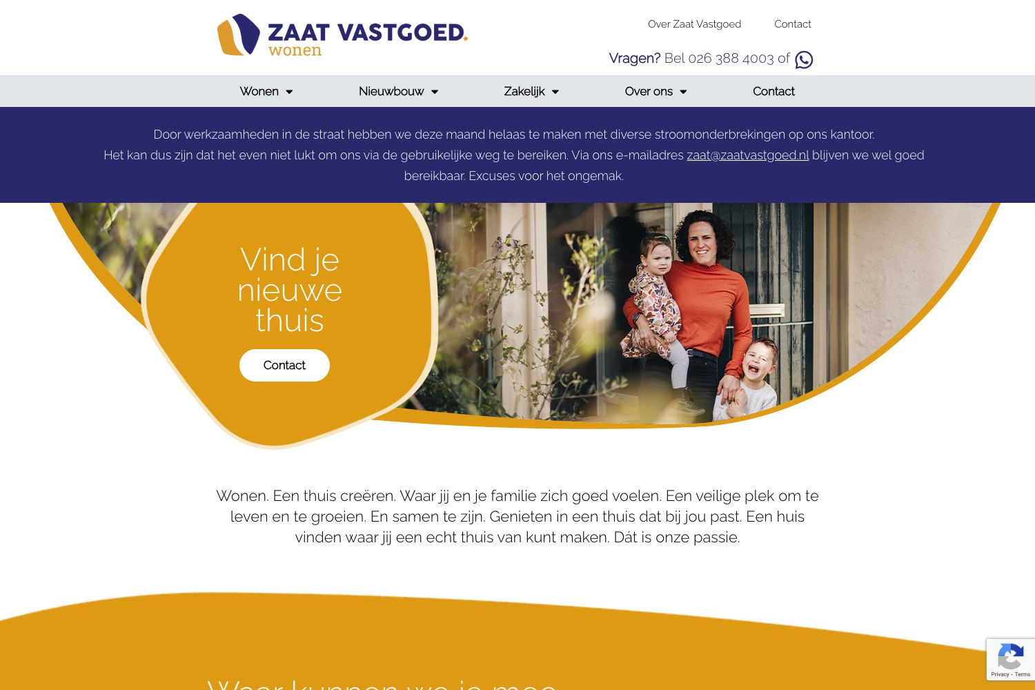 Website screenshot https://zaatvastgoed.nl