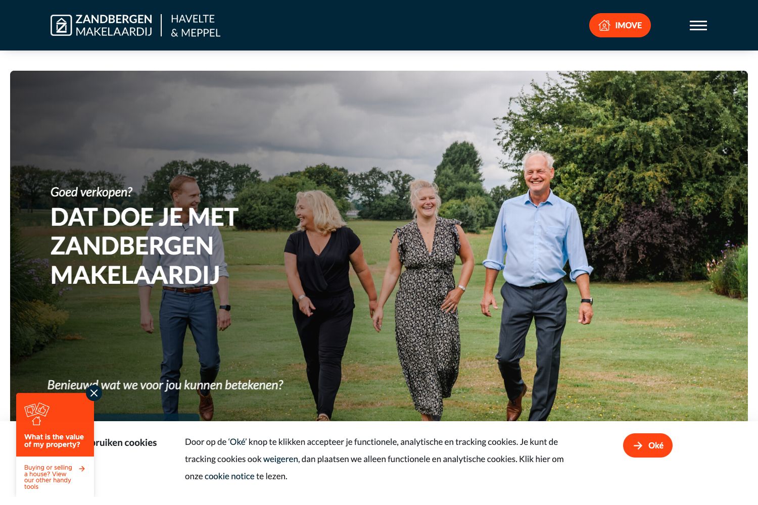 Website screenshot https://zandbergenmakelaardij.nl
