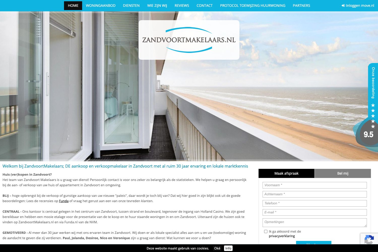 Website screenshot https://zandvoortmakelaars.nl
