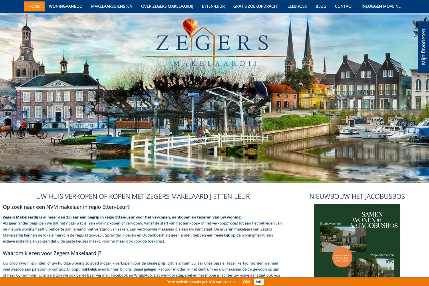 Website screenshot https://zegersmakelaardij.nl