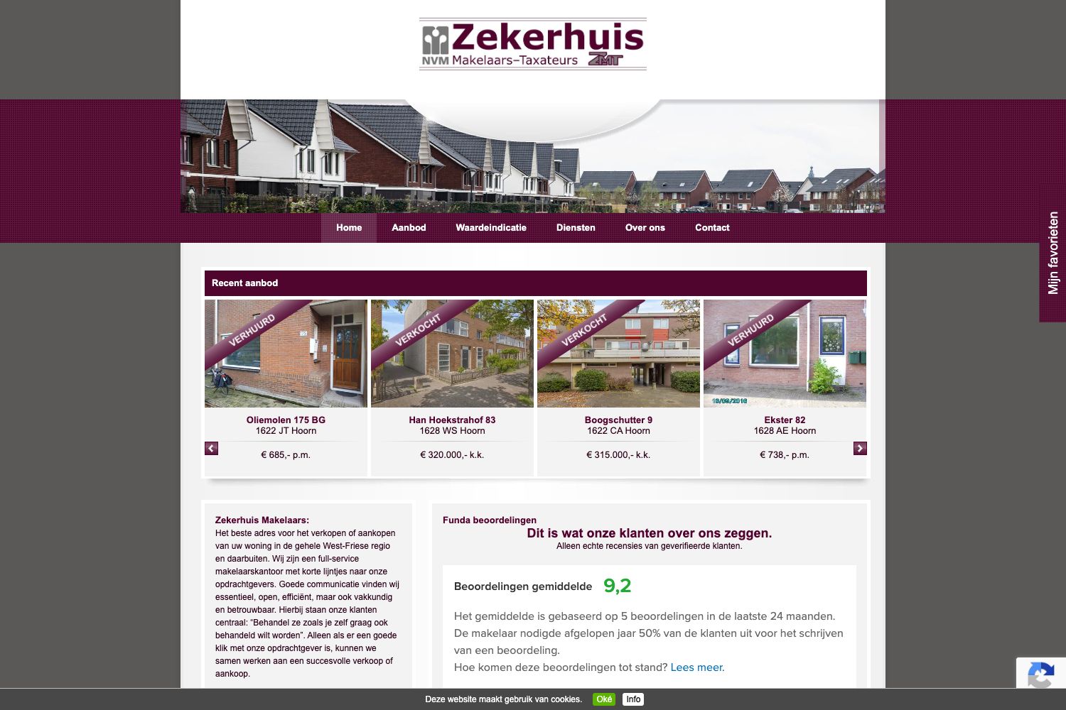 Website screenshot https://zekerhuismakelaars.nl