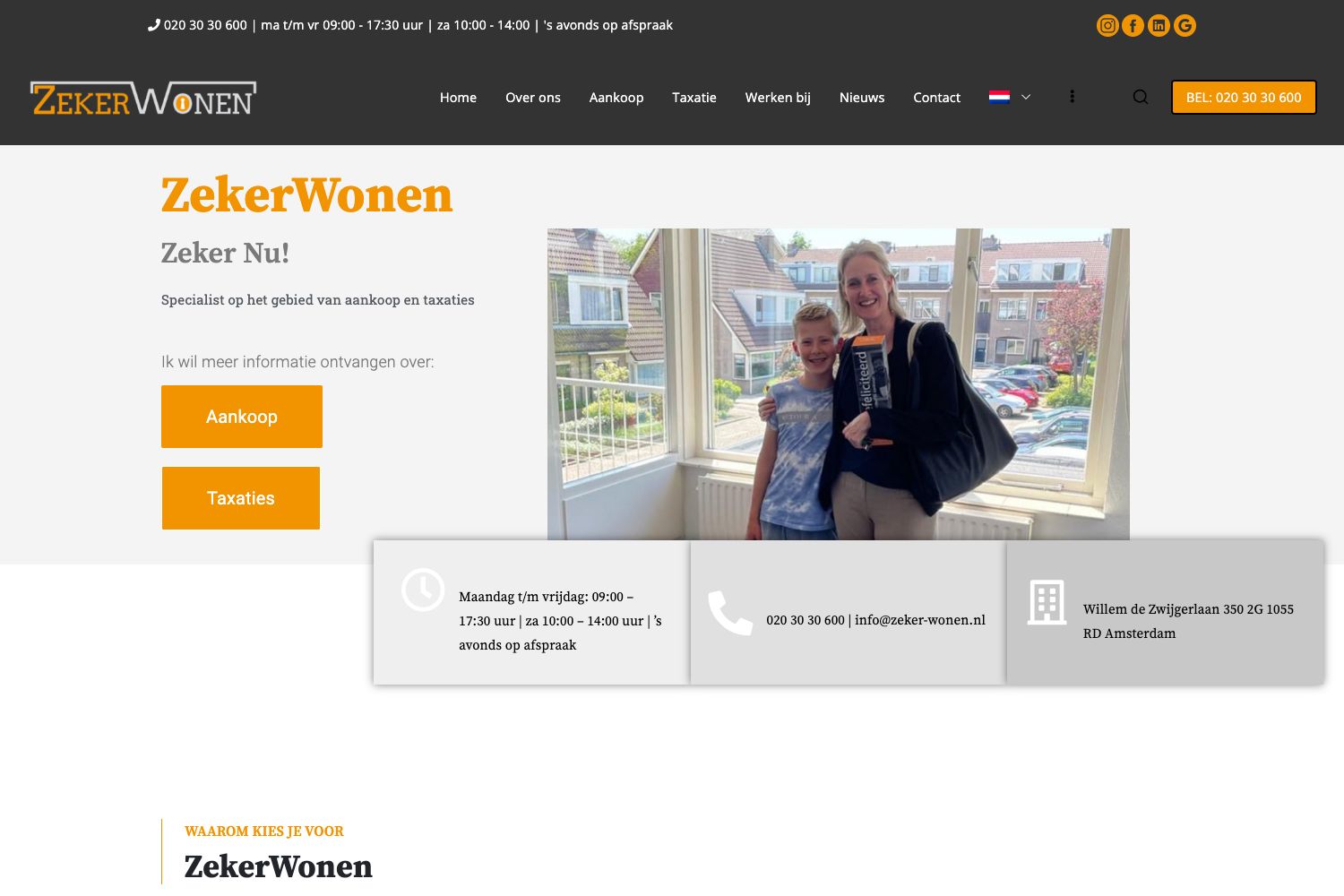 Website screenshot https://zeker-wonen.nl