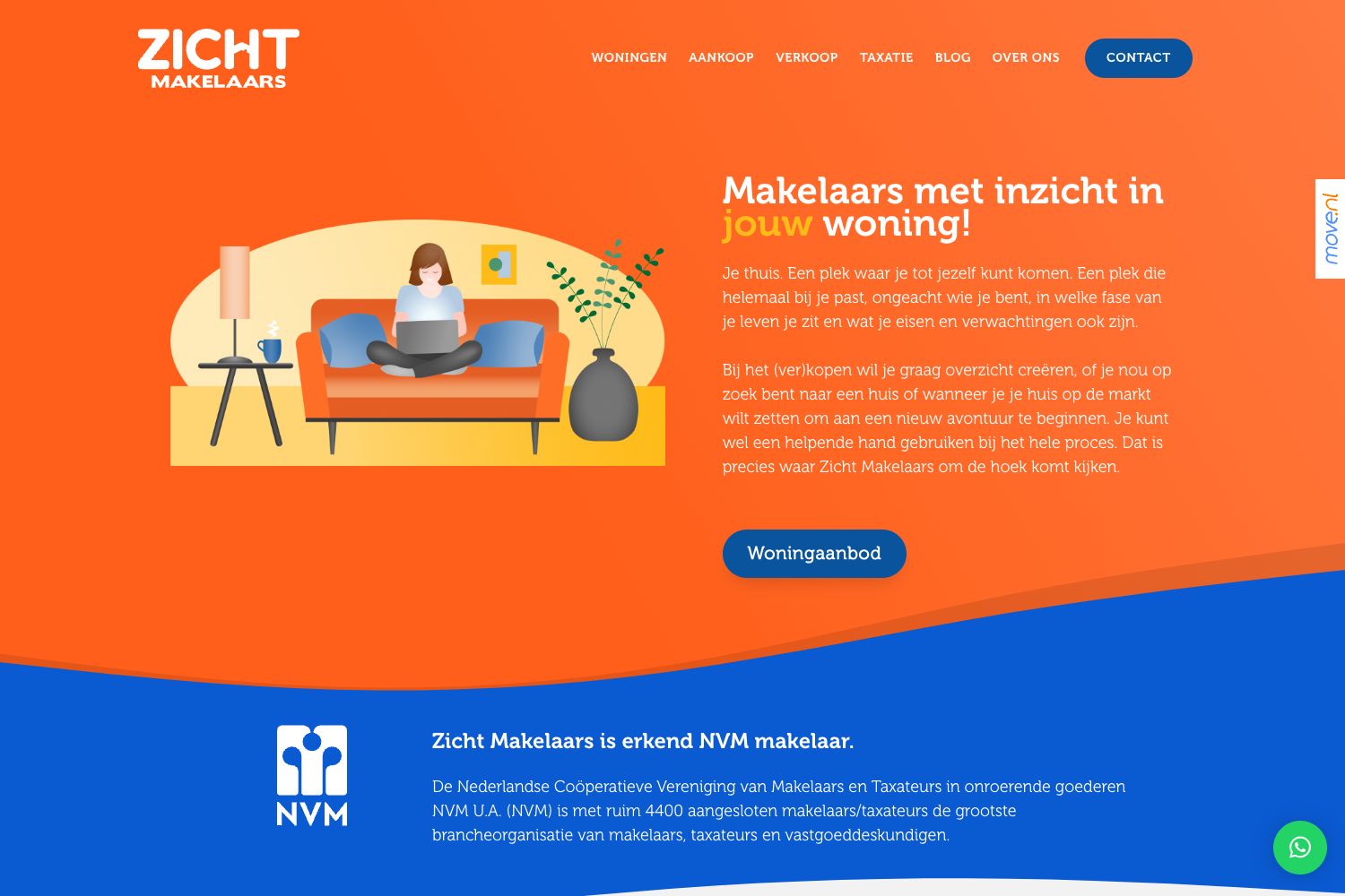 Website screenshot https://zichtmakelaars.nl