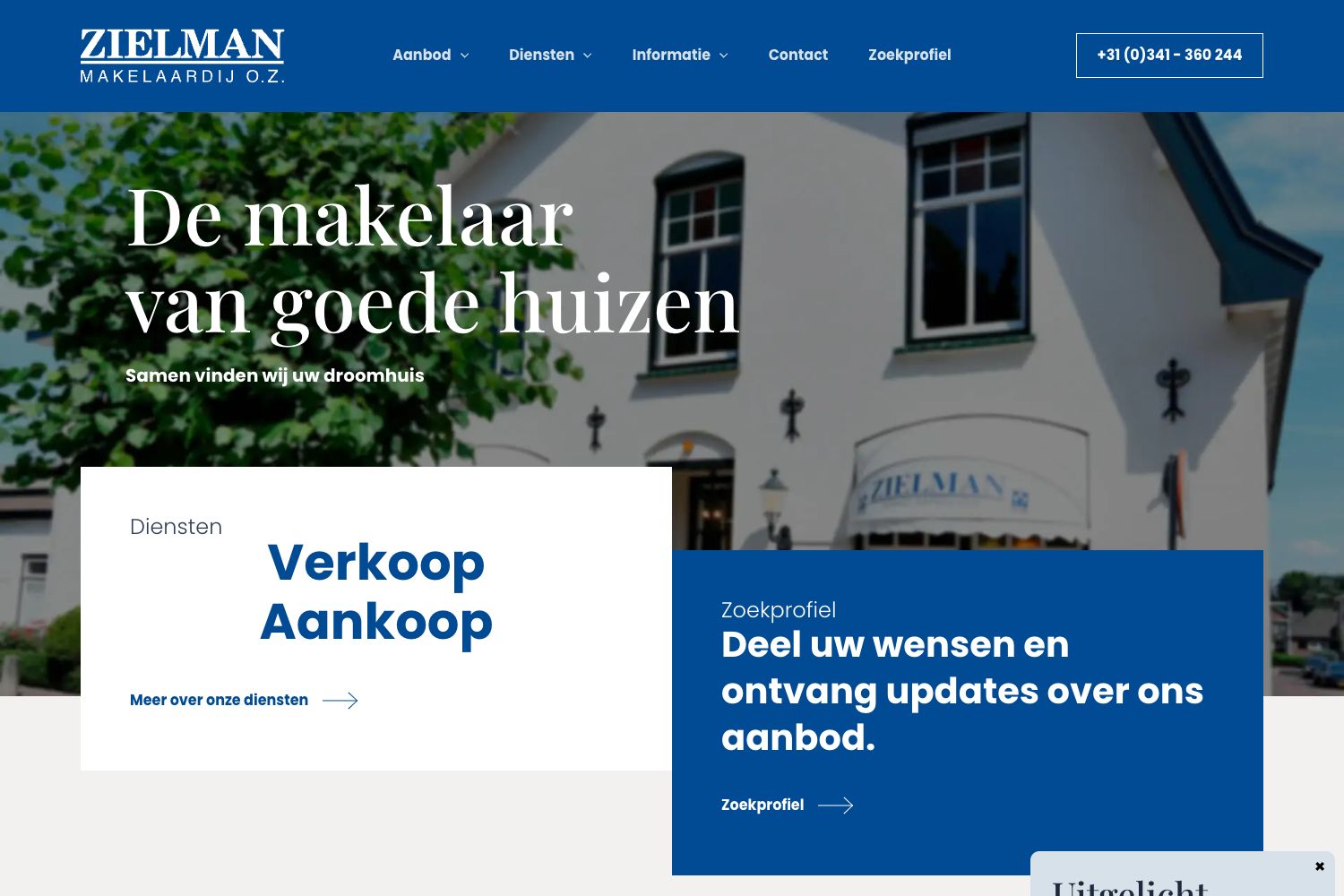 Website screenshot https://zielman.nl