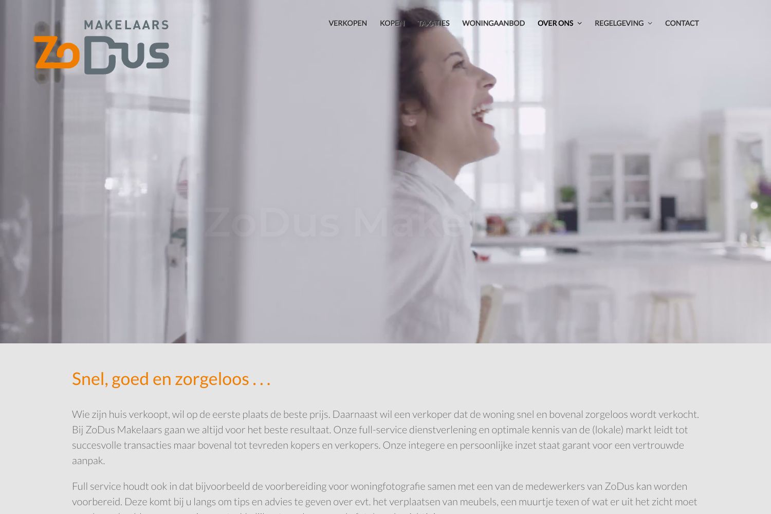 Website screenshot https://zodus.nl