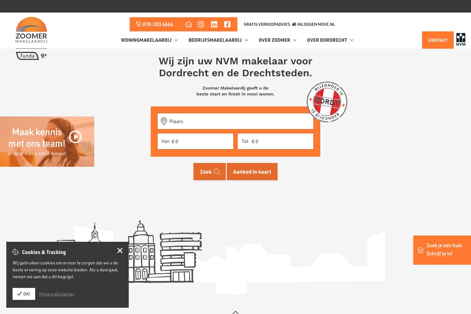 Website screenshot https://zoomermakelaardij.nl
