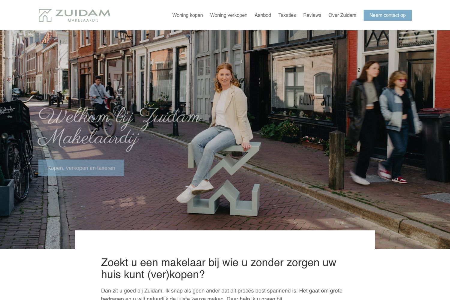 Website screenshot https://zuidammakelaardij.nl