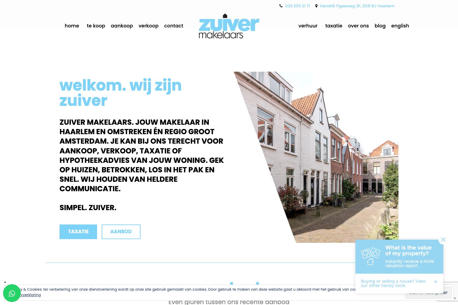 Website screenshot https://zuiver-makelaars.nl